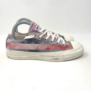 Converse Chuck Taylor All Star Sneaker Low Top White Red Womens 6.5‎